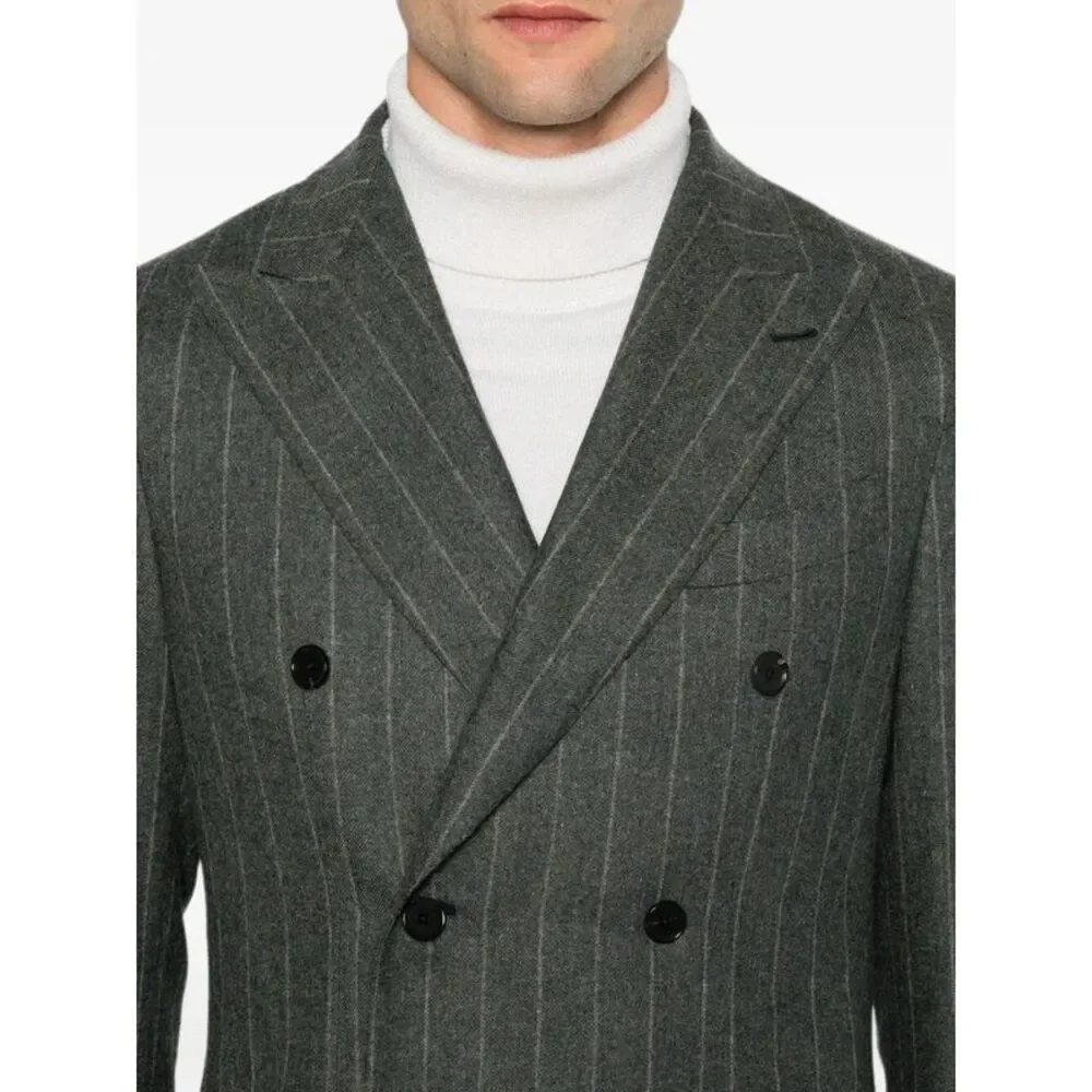 Caruso Men Double-Breasted Pinstriped Suit